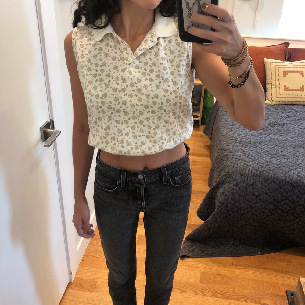 Vintage ditsy floral golf tank by Forenza